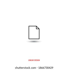 Text document, page, letter, linear icon. Vector graphics for design.