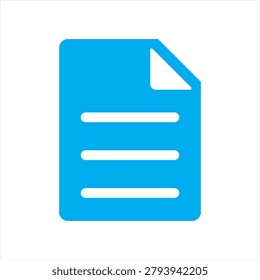 Text document symbol icon. Usable for: user interface, document, file, text file, content, report, notes, mobile app, web application. Vector illustration
