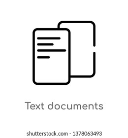 text documents vector line icon. Simple element illustration. text documents outline icon from signs concept. Can be used for web and mobile