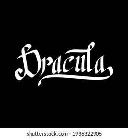 Text of Dracula Isolated on Dark Background. T- shirt Design Concept.