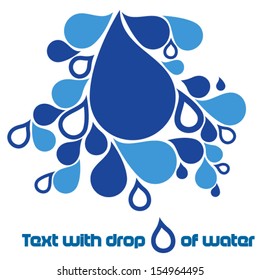 Text with drops of water