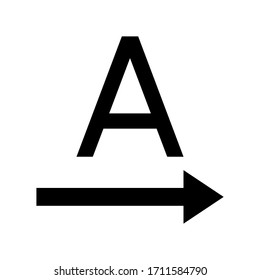 Text edit icon. Text rotation none icon vector illustration flat style isolated on white background.