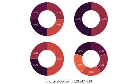 Text Editable Vector Pie Charts 