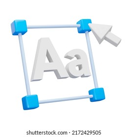Text Editing 3d icon. Isolated object on a transparent background