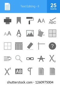 Text Editing Grey Icons