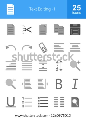 Text Editing Grey Icons