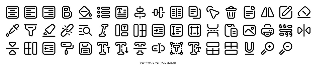 Text Edition Proofreading Review Correction Revision Grammar Icons Collection
