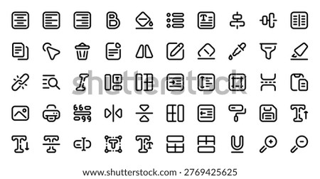 Text Edition Typography Writing Edit Format Document Icon Set