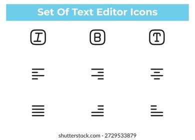 Texteditor und Formatierungszeilensymbole Vektorgrafik festlegen