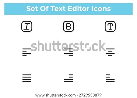 Text Editor and Formatting Line Icons Set Vector