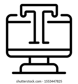 Text editor icon. Outline text editor vector icon for web design isolated on white background