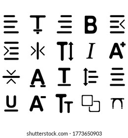 Text editor icon set design
