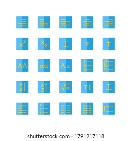 Text Editor icon set vector flat for website, mobile app, presentation, social media. Suitable for user interface and user experience.