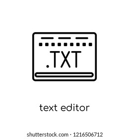 Text editor icon. Trendy modern flat linear vector Text editor icon on white background from thin line Technology collection, editable outline stroke vector illustration