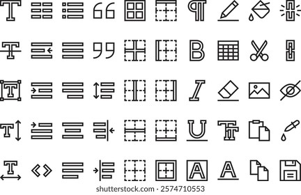 Text editor icons High-Quality Vector Icons Collection with Editable Stroke. Ideal for Professional and Creative Projects