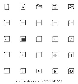 Text editor icons pack. Isolated text editor symbols collection. Graphic icons element