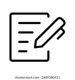 Text Editor Line Icon Minimal Writing, Document, and Coding Symbol for Productivity and Software
