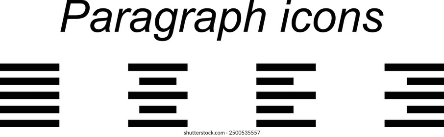 Text Editor,  Paragraph align icons. Vector illustration