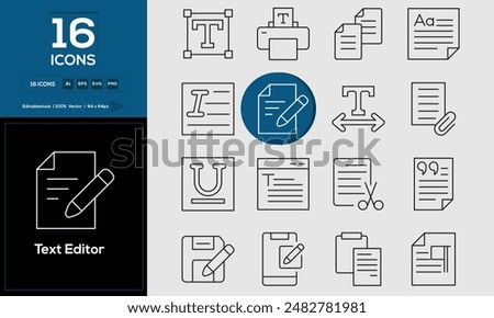 Text Editor Set of high-quality icons that are suitable for Text Editor. And change your next projects with minimalist icon design, perfect for websites, mobile apps, books, social media