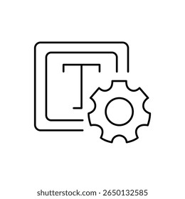 Ícone de Configurações do Editor de Texto: Tipografia, Fonte, Formatação de Conteúdo e Símbolo de Configuração de Documento