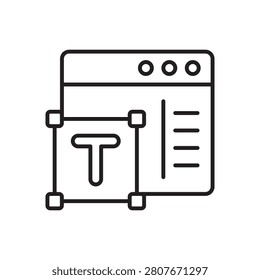 Text Editor Typography Page Layout Line Icon: Content Writing Platform