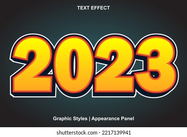 text effect 2023 with graphic style and editable