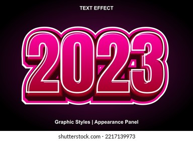 text effect 2023 with graphic style and editable