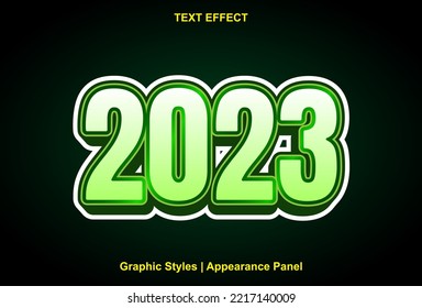 text effect 2023 with graphic style and editable
