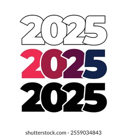 Text effect 2025 new year background illustration