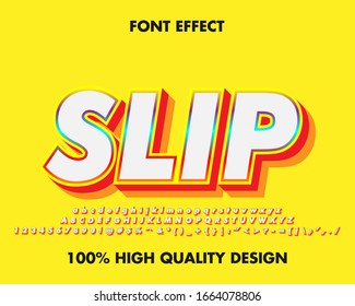 Text Effect 3d with colorful outline gradient effect and extrude. full set alphabet, number, symbol and sign. for title, headline and sticker. premium vector
