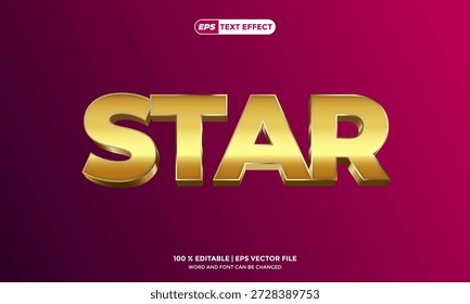 Text Effect 3D Gold Vector Editable
