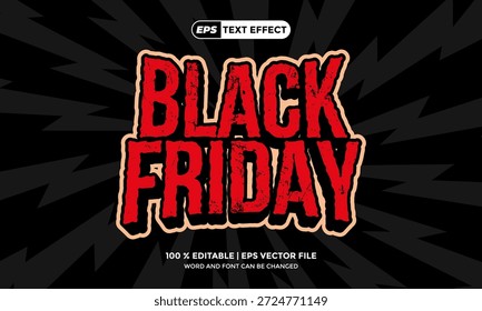 Efecto de texto 3D Horror Editable EPS Vector Plantilla