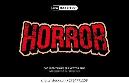 Efecto de texto 3D Horror Editable EPS Vector Plantilla