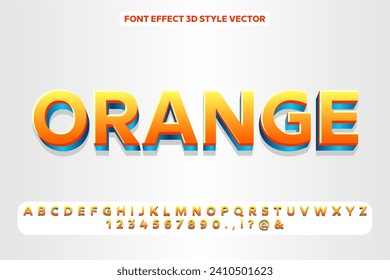 TEXT EFFECT 3D STYLE ORANGE VECTOR