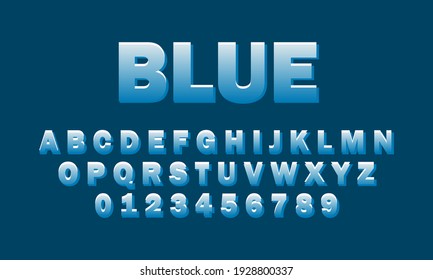 text effect blue font alphabet