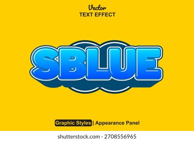 efeito de texto azul com cor azul e laranja pode ser editado.
