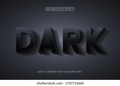 Text effect, bold 3d sans-serif with shadow. Editable font effect. Vector