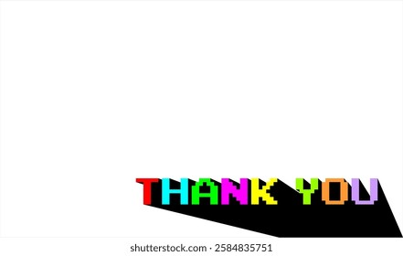 Text effect of colorful text Thank You on copy space background.