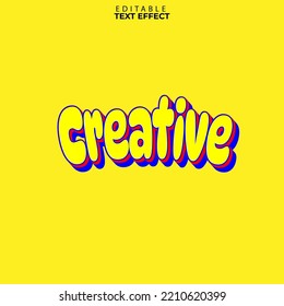 Text Effect Creative Design with Yellow background. can be used for t-shirt screen printing