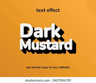 Text Effect Dark Mustard EPS Ready to Use White, Black and Mustard