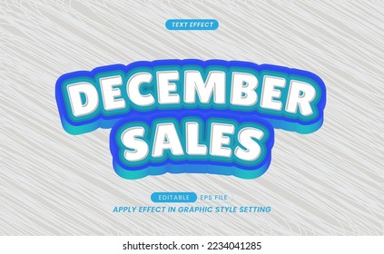 Text Effect - Editable December Sales Slogan Writing.