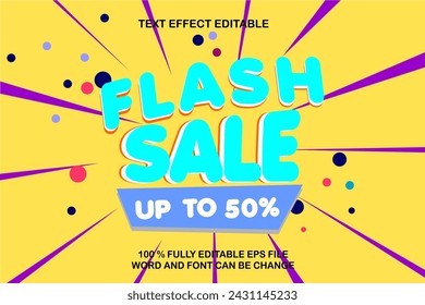 ARCHIVO EPS DE VENTA FLASH EDITABLE CON EFECTO DE TEXTO