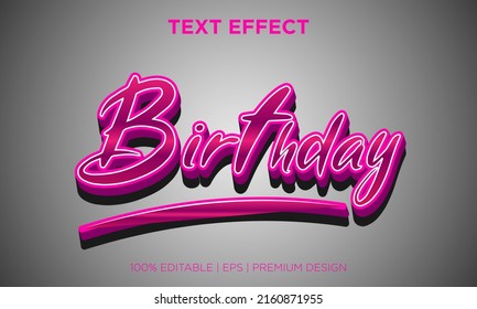 text effect editable style birthday for party