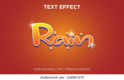 text effect editable style rain