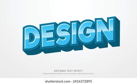 text effect editable template vector design 3d bold style