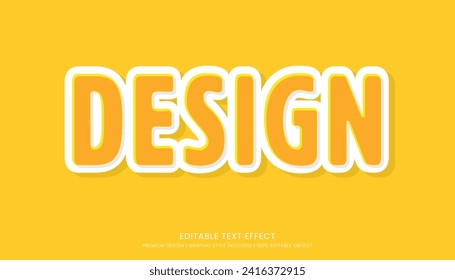 text effect editable template vector design 3d bold style
