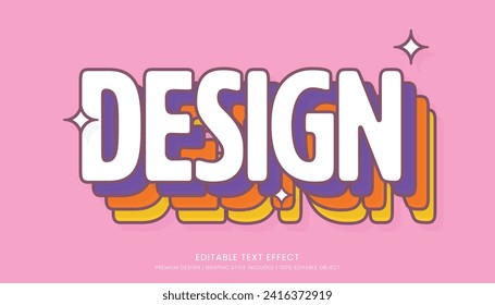 text effect editable template vector design 3d bold style
