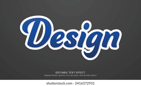 text effect editable template vector design 3d bold style