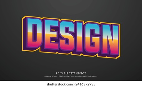 text effect editable template vector design 3d bold style