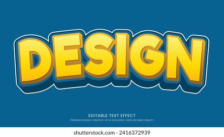 text effect editable template vector design 3d bold style